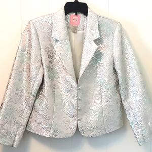 Rare Old Navy Metallic floral brocade jacket L